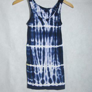 Merona Blue White distressed Tank Top Slim Fit XS